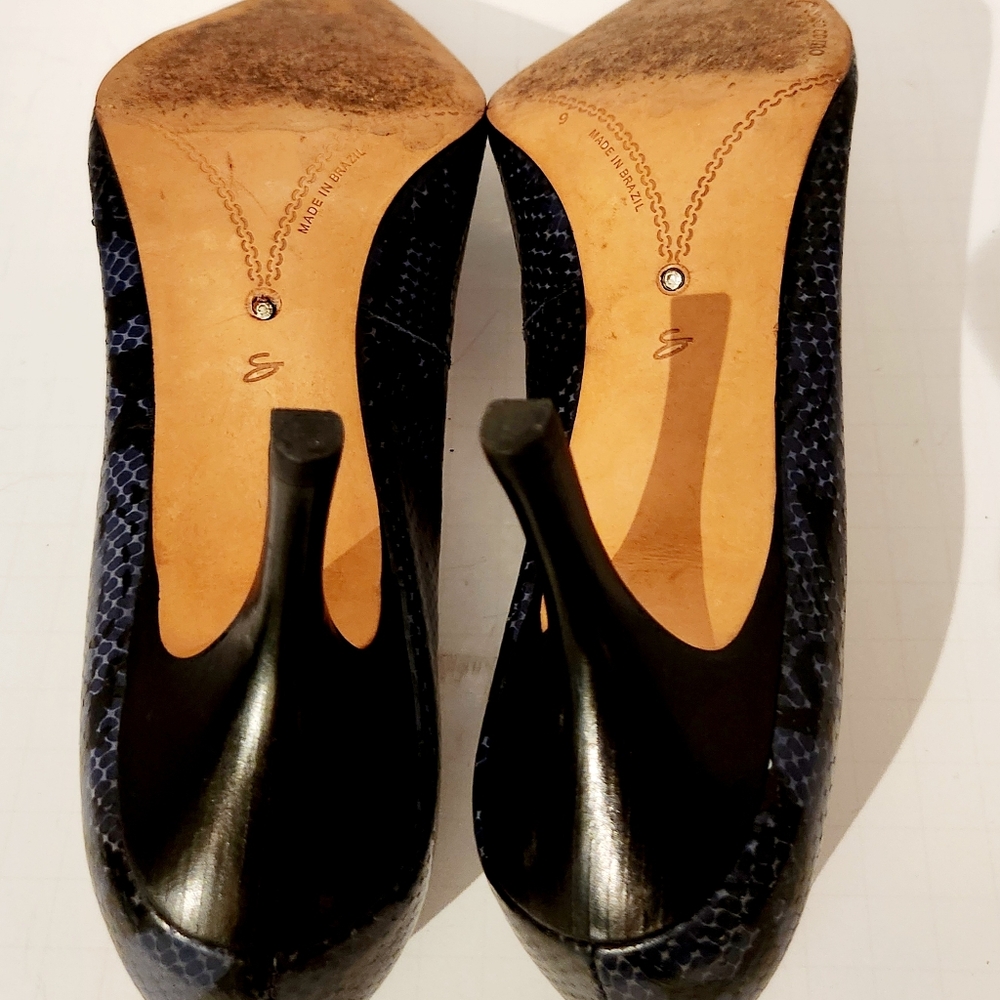 Corso Como Blue Python Snakeskin Pumps Heels - Picture 5 of 5